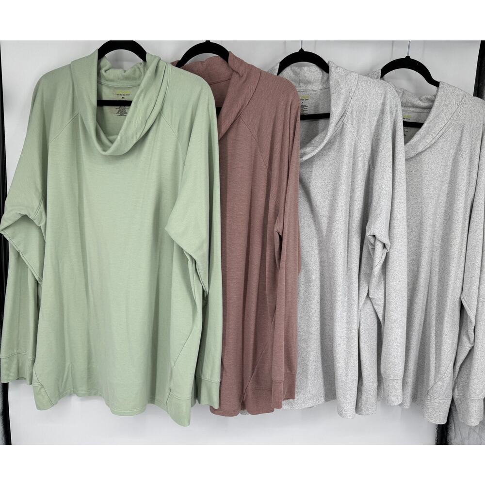 Tek Gear 3X Cowl Neck Long Sleeve Tops Bundle of 4